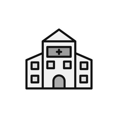Hastane binası ikon vektör illüstrasyonu