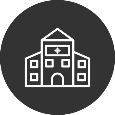 Hastane binası ikon vektör illüstrasyonu