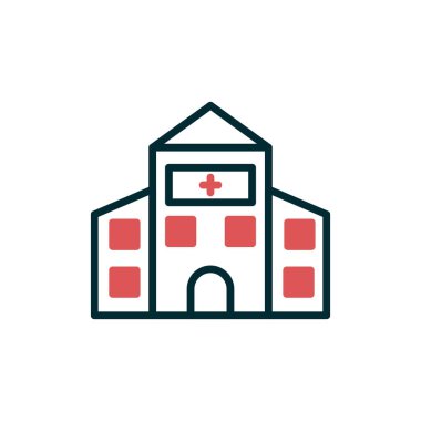 Hastane binası ikon vektör illüstrasyonu