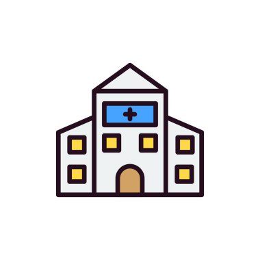 Hastane binası ikon vektör illüstrasyonu