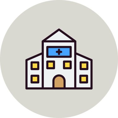 Hastane binası ikon vektör illüstrasyonu
