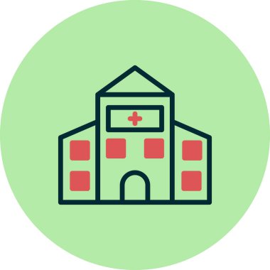 Hastane binası ikon vektör illüstrasyonu