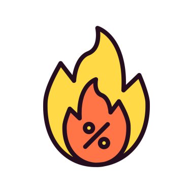 Sıcak satış simgesi, vektör illüstrasyonu