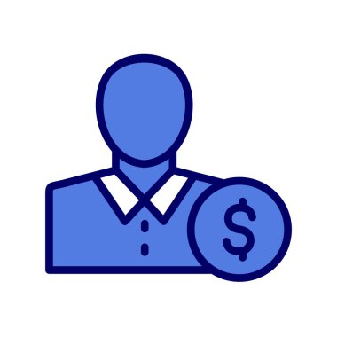 İş adamı ikon vektörü. İnce çizgi işareti. İzole edilmiş sembol çizimi. Yatırımcı 