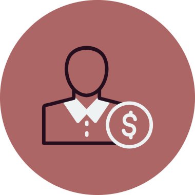 İş adamı ikon vektörü. İnce çizgi işareti. İzole edilmiş sembol çizimi. Yatırımcı 