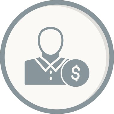 İş adamı ikon vektörü. İnce çizgi işareti. İzole edilmiş sembol çizimi. Yatırımcı 