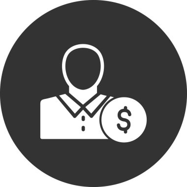 İş adamı ikon vektörü. İnce çizgi işareti. İzole edilmiş sembol çizimi. Yatırımcı 