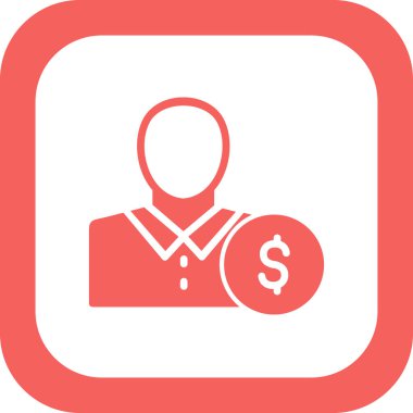 İş adamı ikon vektörü. İnce çizgi işareti. İzole edilmiş sembol çizimi. Yatırımcı 