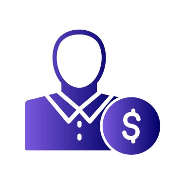 İş adamı ikon vektörü. İnce çizgi işareti. İzole edilmiş sembol çizimi. Yatırımcı 