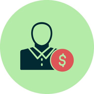 İş adamı ikon vektörü. İnce çizgi işareti. İzole edilmiş sembol çizimi. Yatırımcı 