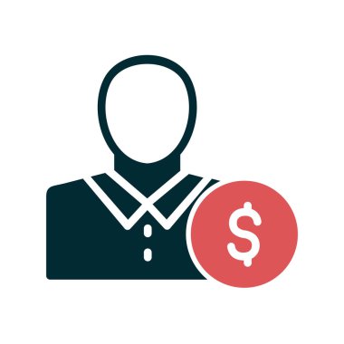 İş adamı ikon vektörü. İnce çizgi işareti. İzole edilmiş sembol çizimi. Yatırımcı 