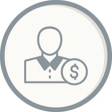 İş adamı ikon vektörü. İnce çizgi işareti. İzole edilmiş sembol çizimi. Yatırımcı 