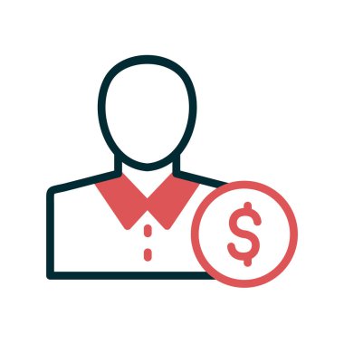 İş adamı ikon vektörü. İnce çizgi işareti. İzole edilmiş sembol çizimi. Yatırımcı 