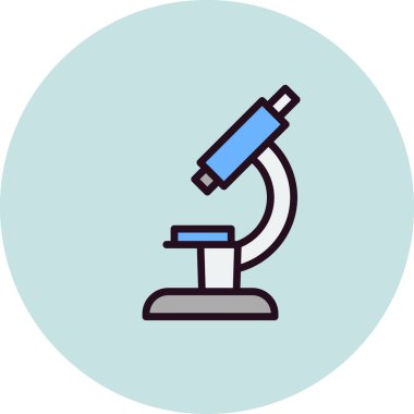 mikroskop vektörü düz renk simgesi