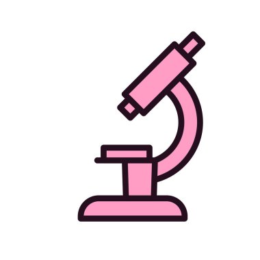 mikroskop vektörü düz renk simgesi