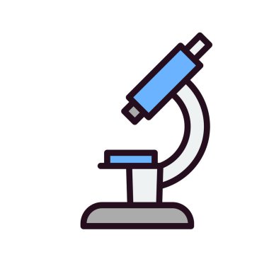 mikroskop vektörü düz renk simgesi