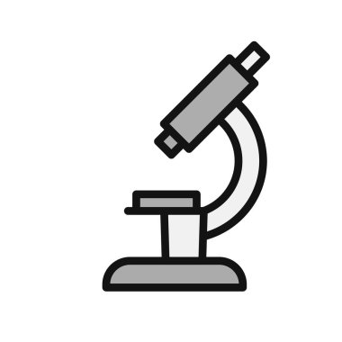 mikroskop vektörü düz renk simgesi