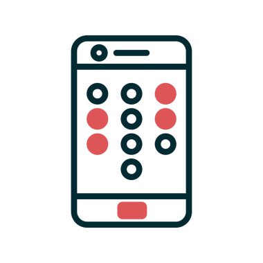 Mobil Kalıp Kilidi simge vektör çizimi tasarımı olan akıllı telefon