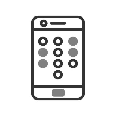 Mobil Kalıp Kilidi simge vektör çizimi tasarımı olan akıllı telefon