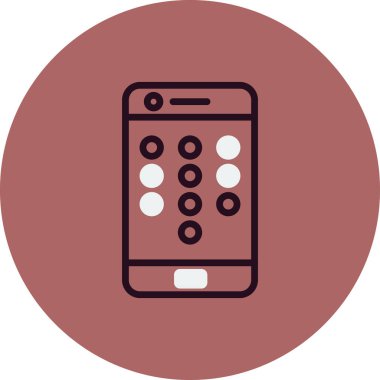 Mobil Kalıp Kilidi simge vektör çizimi tasarımı olan akıllı telefon
