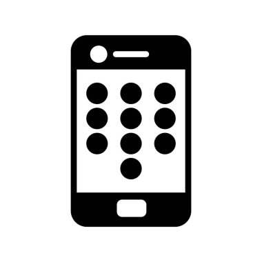 Mobil Kalıp Kilidi simge vektör çizimi tasarımı olan akıllı telefon