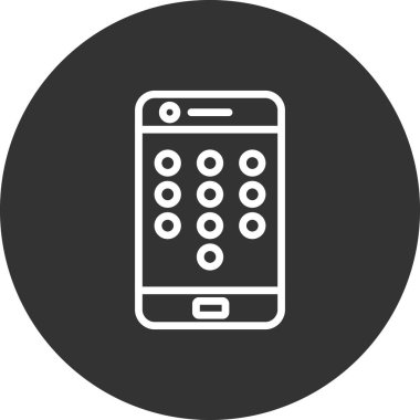Mobil Kalıp Kilidi simge vektör çizimi tasarımı olan akıllı telefon