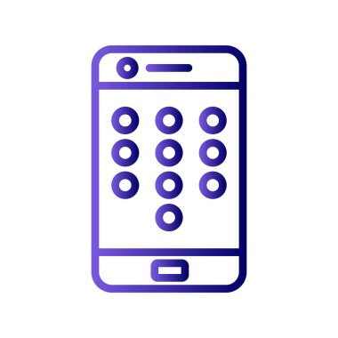 Mobil Kalıp Kilidi simge vektör çizimi tasarımı olan akıllı telefon