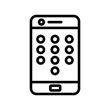 Mobil Kalıp Kilidi simge vektör çizimi tasarımı olan akıllı telefon