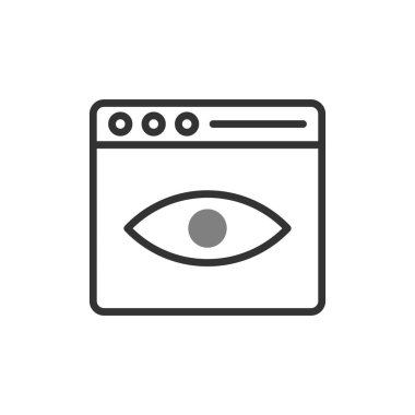 Çevrimiçi Etki simgesi, vektör illüstrasyonu