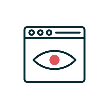 Çevrimiçi Etki simgesi, vektör illüstrasyonu