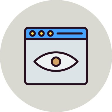 Çevrimiçi Etki simgesi, vektör illüstrasyonu