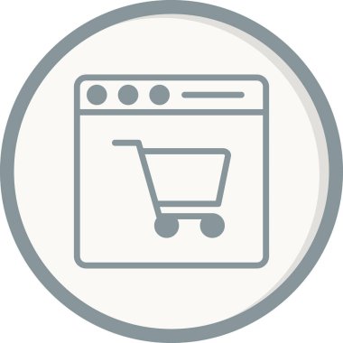 çevrimiçi alışveriş simgesi vektör illüstrasyonu