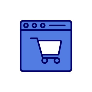 çevrimiçi alışveriş simgesi vektör illüstrasyonu