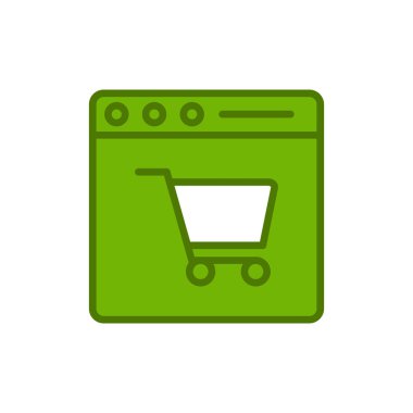 çevrimiçi alışveriş simgesi vektör illüstrasyonu