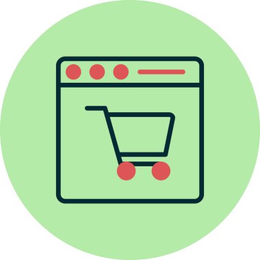 çevrimiçi alışveriş simgesi vektör illüstrasyonu