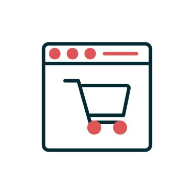 çevrimiçi alışveriş simgesi vektör illüstrasyonu