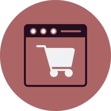 çevrimiçi alışveriş simgesi vektör illüstrasyonu