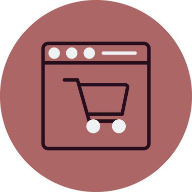 çevrimiçi alışveriş simgesi vektör illüstrasyonu