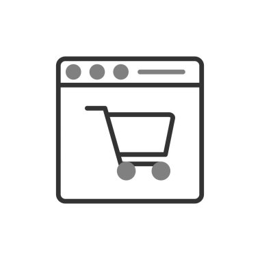 çevrimiçi alışveriş simgesi vektör illüstrasyonu