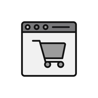 çevrimiçi alışveriş simgesi vektör illüstrasyonu