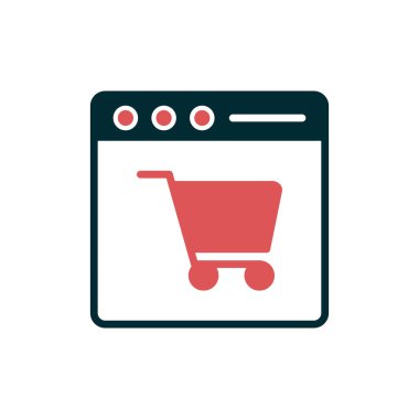 çevrimiçi alışveriş simgesi vektör illüstrasyonu