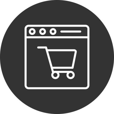 çevrimiçi alışveriş simgesi vektör illüstrasyonu