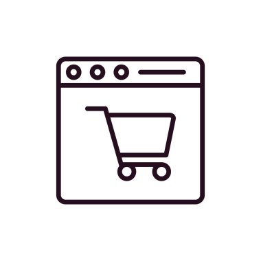 çevrimiçi alışveriş simgesi vektör illüstrasyonu