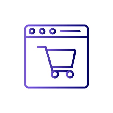 çevrimiçi alışveriş simgesi vektör illüstrasyonu