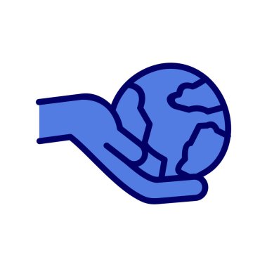 Toprak küresi ikon vektör çizimi. Gezegeni Kurtarın