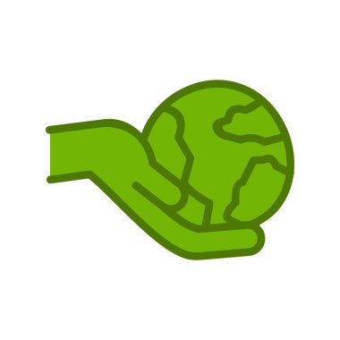 Toprak küresi ikon vektör çizimi. Gezegeni Kurtarın