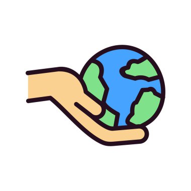 Toprak küresi ikon vektör çizimi. Gezegeni Kurtarın