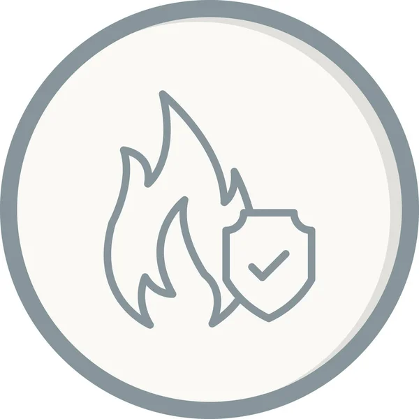 Ogień Ikona Web Prosta Ilustracja — Wektor stockowy