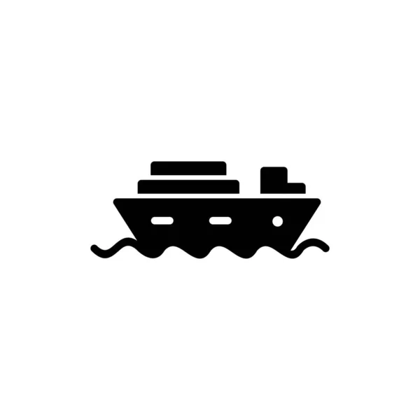 Kryssningsfartyg Enkel Ikon Vektor Illustration — Stock vektor