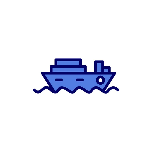 Cruise Ship Eenvoudig Pictogram Vector Illustratie — Stockvector